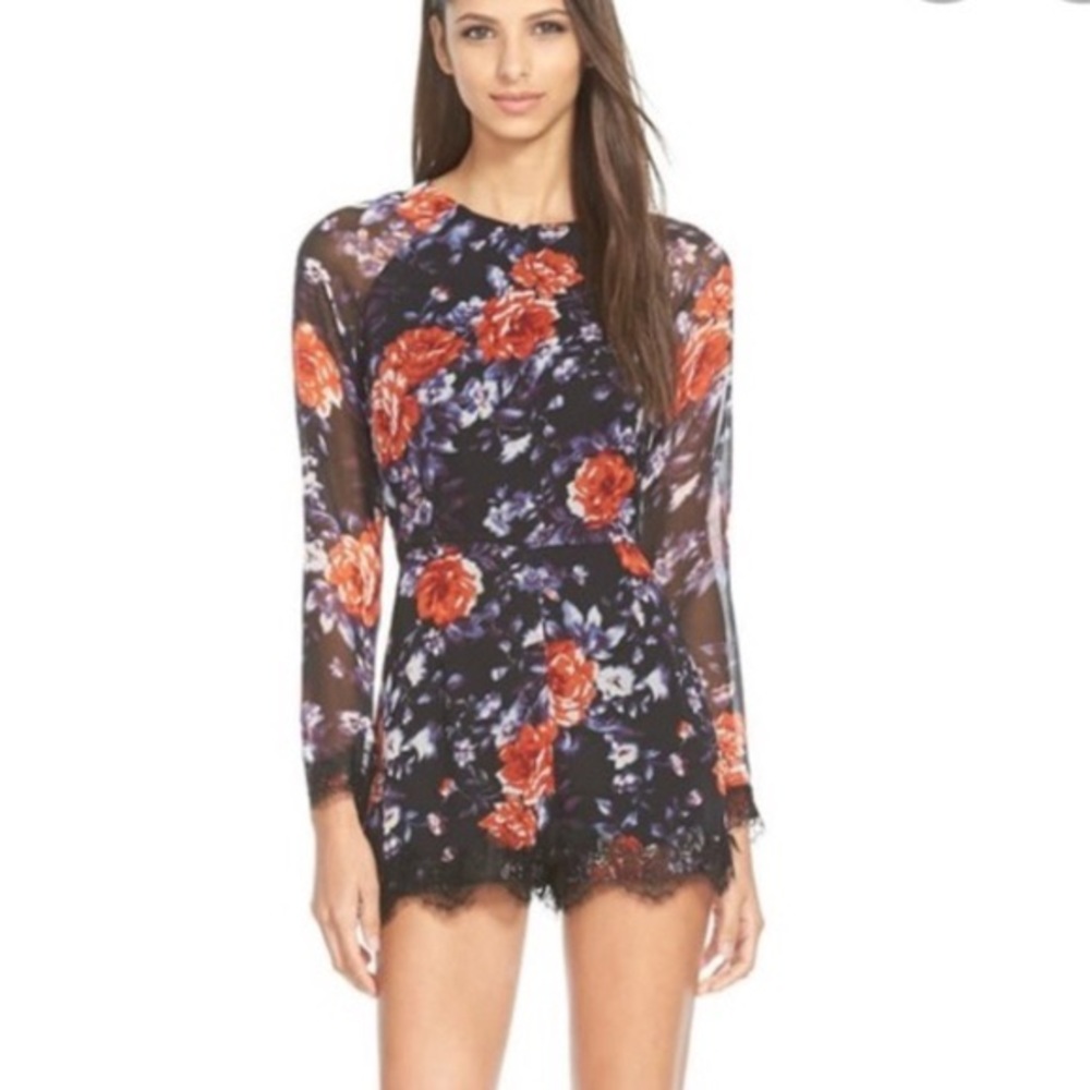 Love Sadie Retro Floral Long-Sleeved Romper